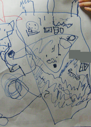 甥っ子 宝の地図 落描き