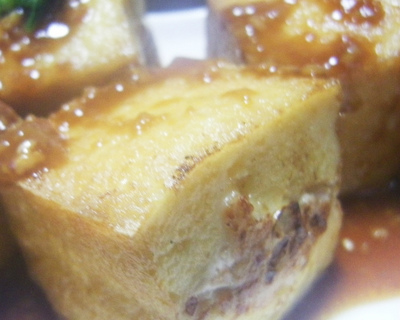 ずぼら主婦の簡単料理 『焼肉のタレで味付け 厚揚げの挟み焼き』簡単料理 作ってみた♪