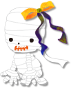 フリー素材 イラスト リボン ミイラ ハロウィン サンプル画像