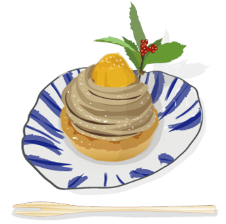 栗きんとんのせモンブランケーキ